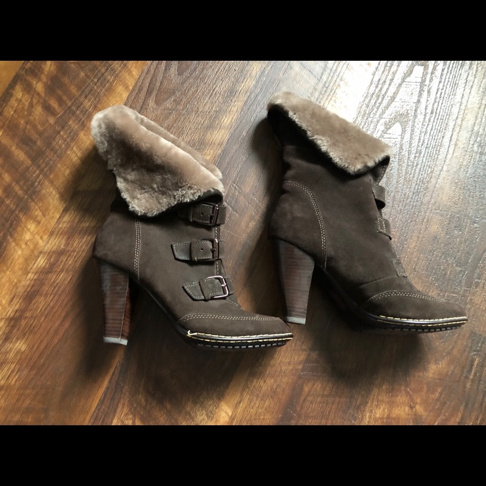 Sofft heel boots with fur